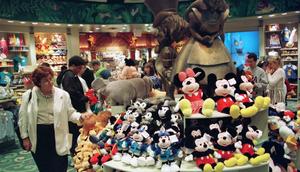 People shop inside a New York City Disney Store on June 18, 1997.Reuters