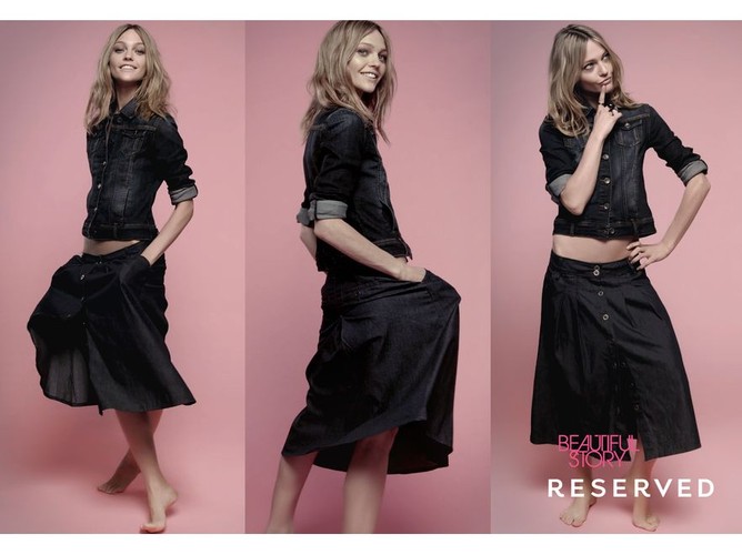 Sasha Pivovarova w denimowej kolekcji Reserved na sezon jesień-zima 2011