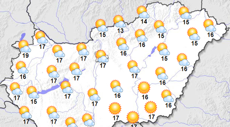 Időjárás hétfő délután