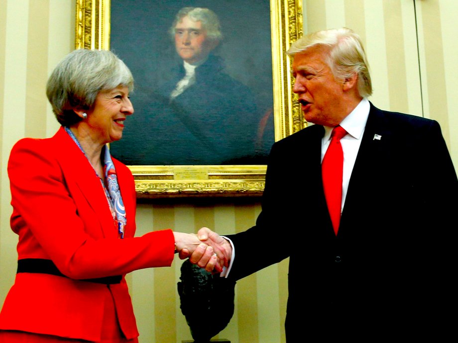 Theresa May and Donald Trump.