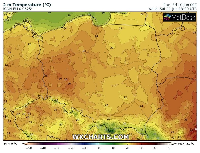 Temperatura będzie dość wysoka, ale upałów nie musimy się obawiać