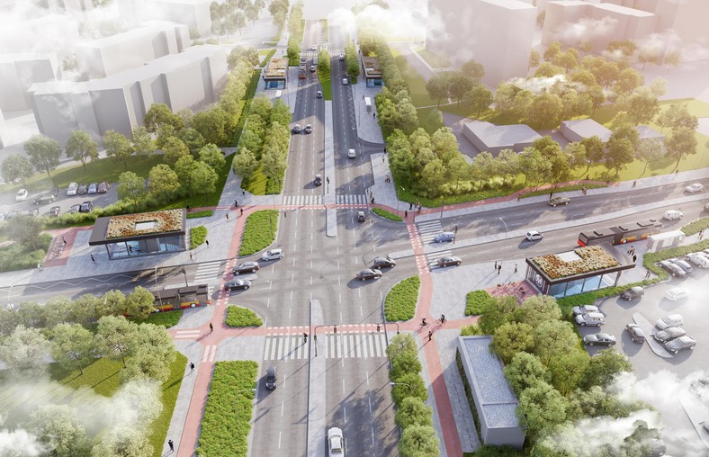 Usytuowanie stacji metra M3 - Jana Nowaka-Jeziorańskiego (wiz. Metro Warszawskie)