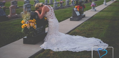 "Ślubna" sesja zdjęciowa przy grobie łamie serca ludzi na całym świecie. Jej ukochanego zabił przyjaciel