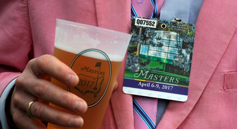 Masters Tournament ticket and beer