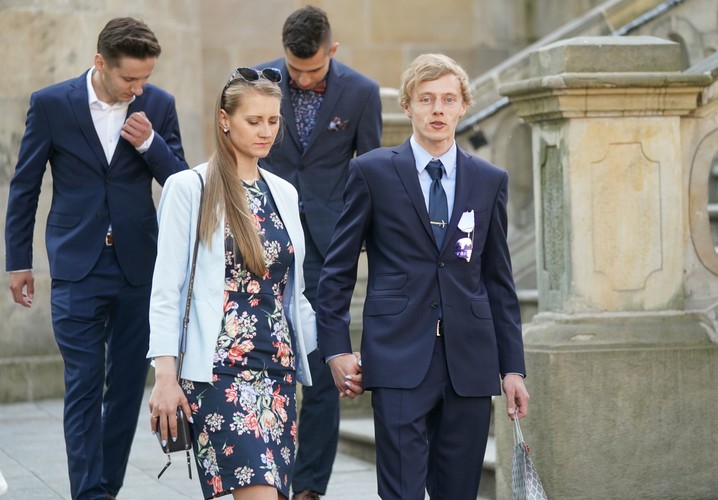 Na uroczystości ślubnej pojawił się między innymi Dawid Kubacki z małżonką Marta Kubacką