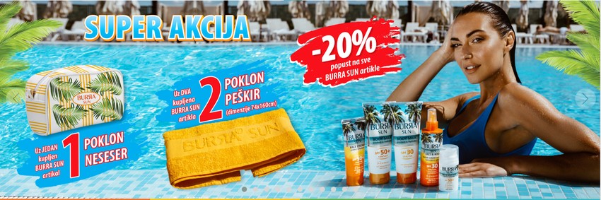 Bura, proizvodi za sunčanje