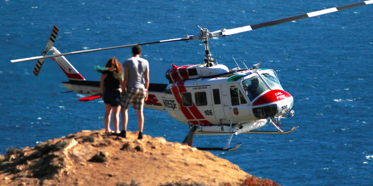 Guests at California's ritziest self-help retreat center have to be airlifted out by helicopter because of storms