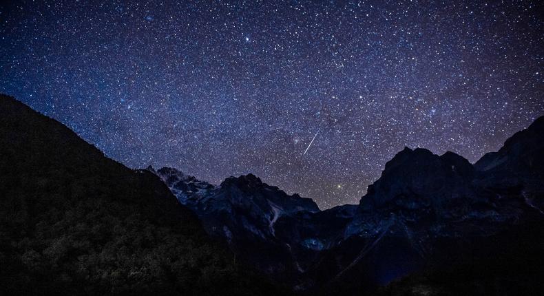 The Geminids meteor shower over China in December, 2021.Xinhua News Agency/Getty Images