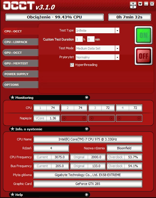 Gigabyte GA-EX58-Extreme osiągnęła BCLK 205 MHz