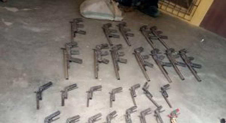 The rifles that were recovered [NAN]