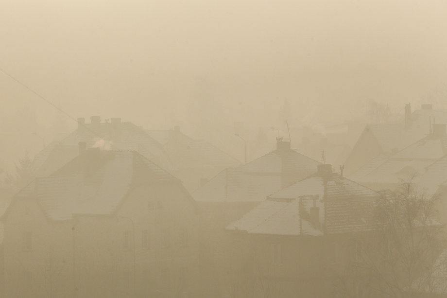 Na zdjęciu: smog w Rybniku 9 stycznia 2017 r. Tamtego dnia normy zanieczyszczenia powietrza zostały przekroczone o ponad 3126 proc. Rybnik jest jednym z miast, które najboleśniej zmagają się z problemem smogu. Jeden z jego mieszkańców pozwał państwo polskie w związku ze smogiem. 