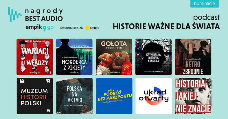 Empik Go Best Audio 2023. Nominacje w kategorii: historie ważne dla świata