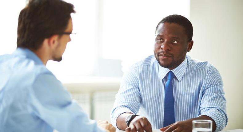 A person being interviewed for a job