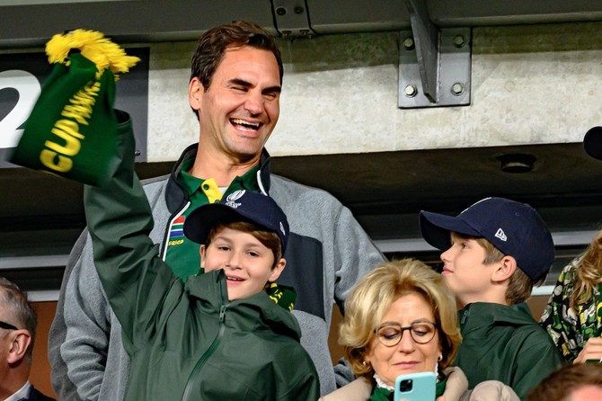 Rodžer Federer sa sinovima Leom i Lenijem