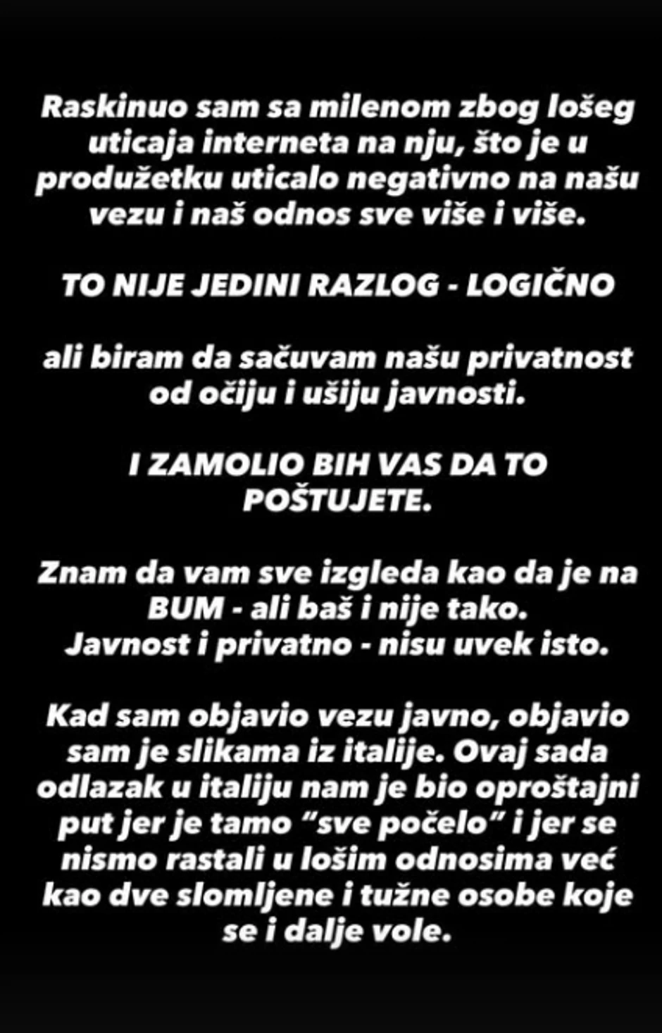 Baka Prase o raskidu sa Milenom