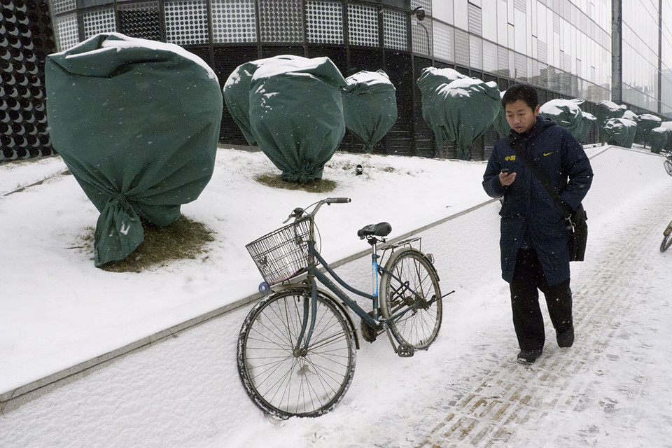Chiny - Pekin - wreszcie spadł śnieg!
