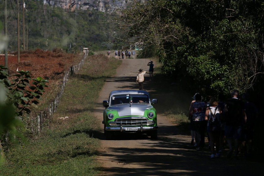 A man guides oxen in a farm at the area where a meteorite was reported to land yesterday, in Vinales