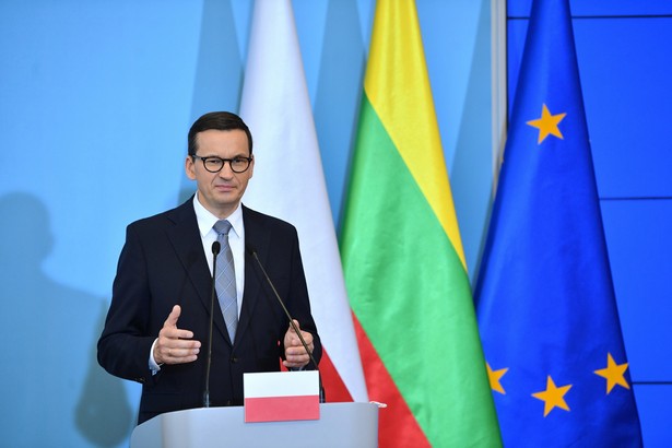 Warszawa, 17.09.2021. Premier Mateusz Morawiecki podczas konferencji prasowej w ramach polsko–litewskich konsultacji międzyrządowych, 17 bm. w Warszawie. (aldg) PAP/Radek Pietruszka