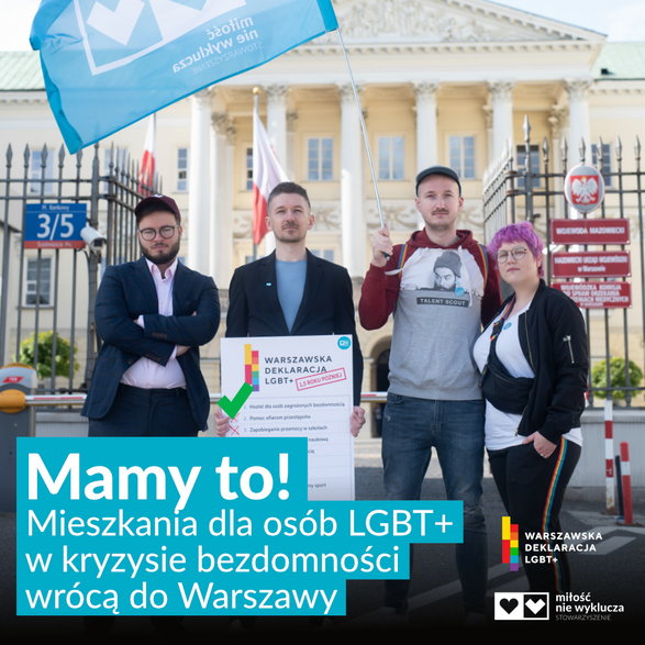 Hotele dla osób LGBT+ w kryzysie bezdomności wrócą do Warszawy
