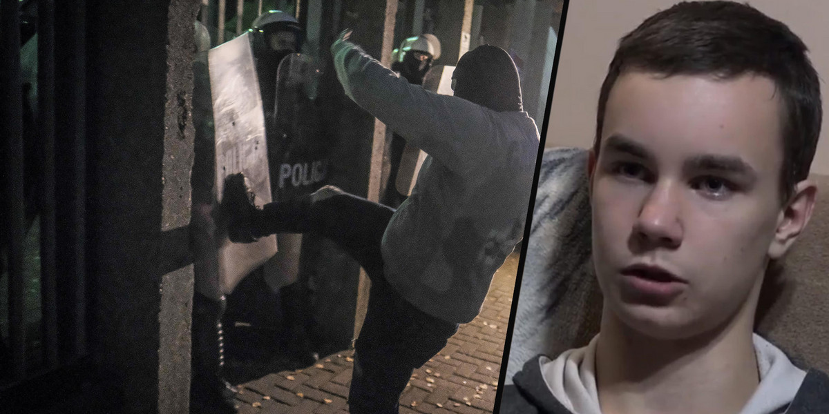 Zamieszki przed Komendą Miejską Policji w Koninie