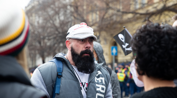 Gődény György gyógyszerész - és újabban politikus - egy korábbi tüntetésén / Fotó: Zsolnai Péter