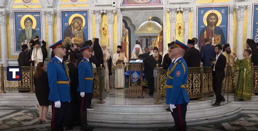 Patrijarh Porfirije, moleban u Hramu Svetog Save, Časni pojas Bogorodice