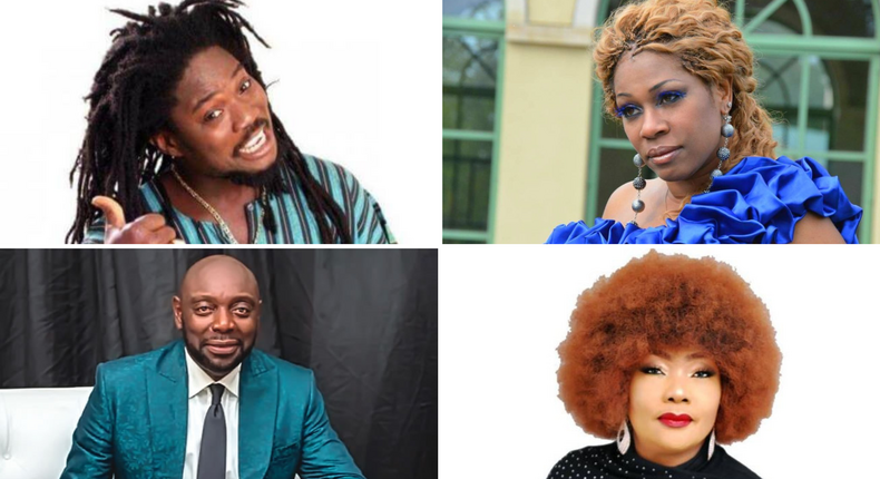 Daddy Showkey (top left), Regina Askia (top right), Segun Arinze (bottom left), and Eucharia Anunobi (bottom right)