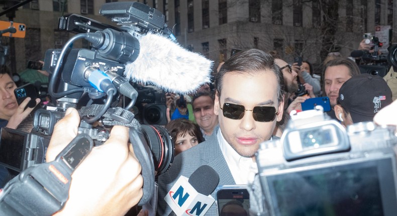 Rep. George Santos outside of Manhattan court in New York on April 4, 2023.John Taggart for The Washington Post via Getty Images