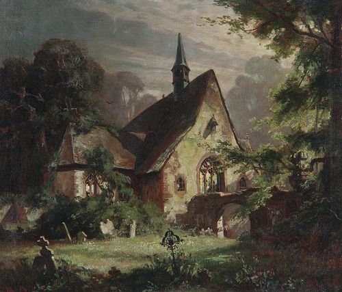 Fritz von Wille, Kaplica w świetle księżyca, 1912 r. (domena publiczna)