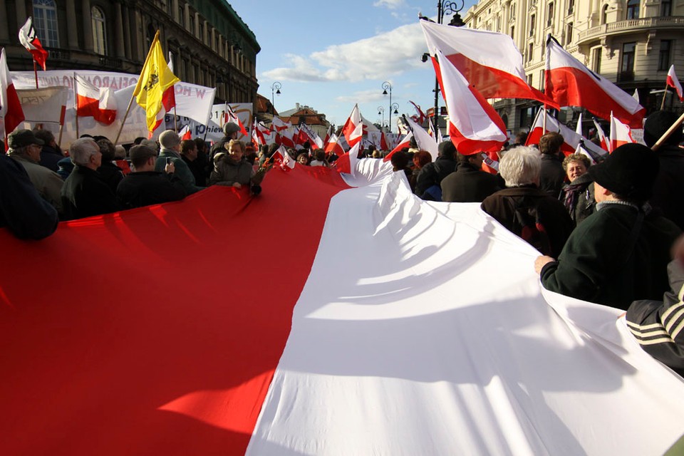 Tlum przed palacem prezydenckim, fot. Paweł Lewandowski