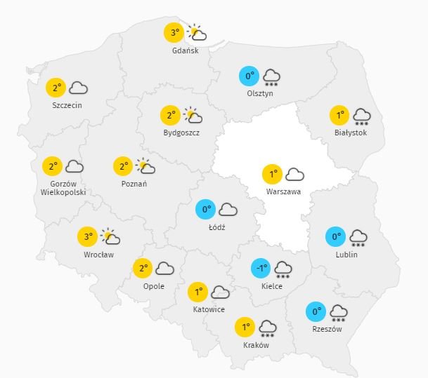 Prognoza pogody środa 27 stycznia