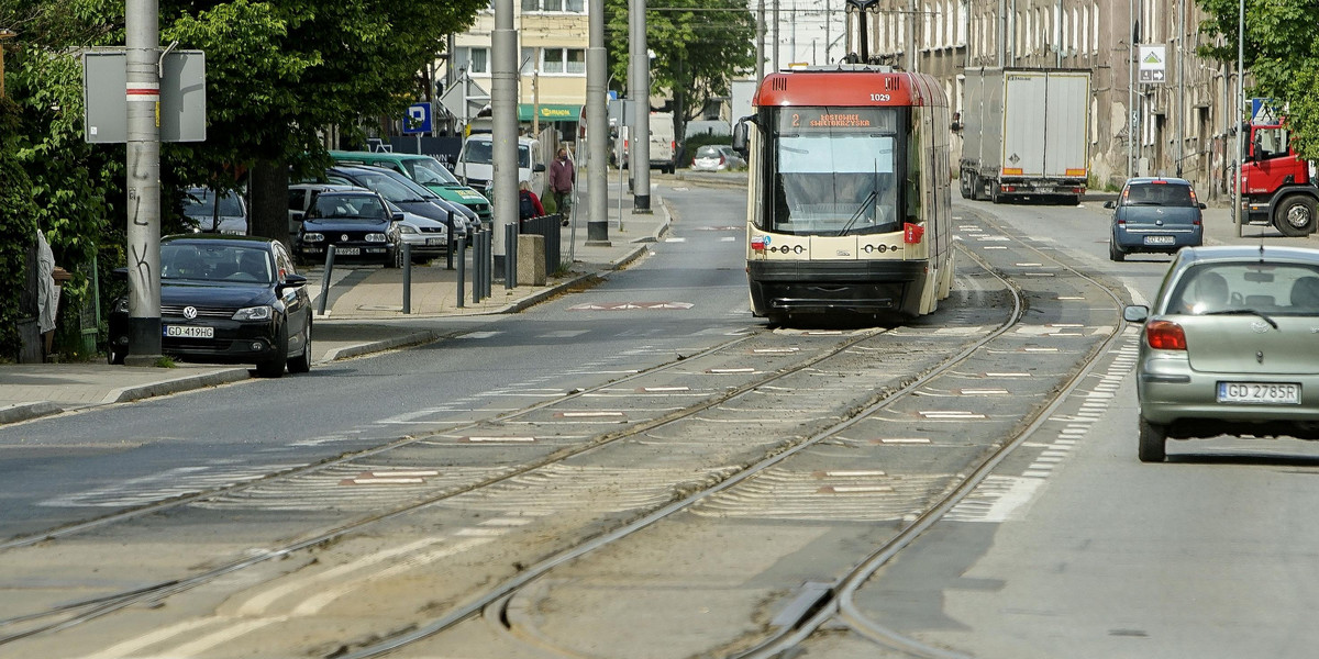 Oto torowisko tramwajowe w Dolnym Wrzeszczu...