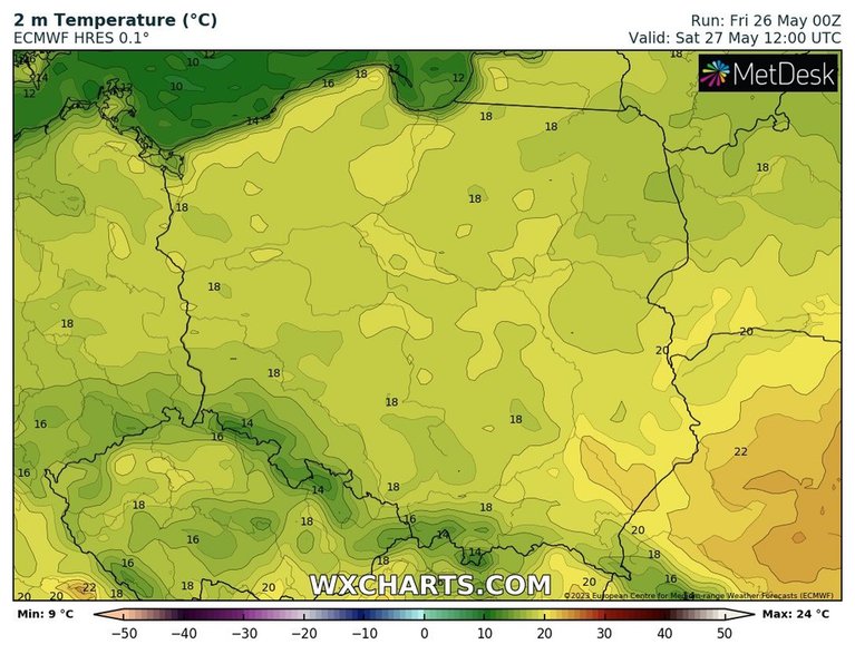 Sobota będzie chłodniejsza. Temperatura na ogół nie przekroczy 20 st. C