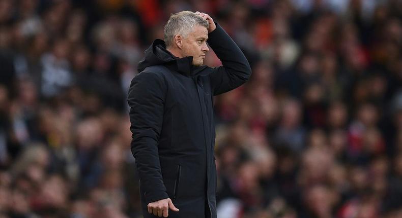 Manchester United manager Ole Gunnar Solskjaer is clinging to his job after a 5-0 thrashing at home to Liverpool Creator: Oli SCARFF