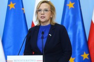 Warszawa, 14.06.2022. Minister klimatu i środowiska Anna Moskwa podczas konferencji prasowej po posiedzeniu Rady Ministrów, 14 bm. w siedzibie KPRM w Warszawie. (jm) PAP/Rafał Guz