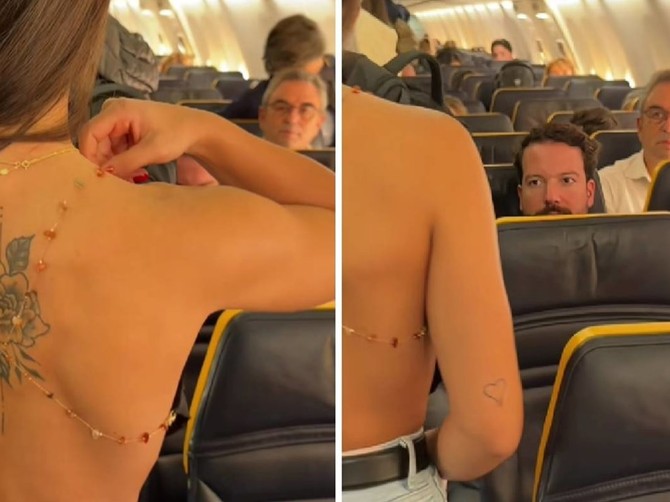 Prošetala polunaga avionom i snimala reakcije muškaraca, evo kako izgleda sporan autifit