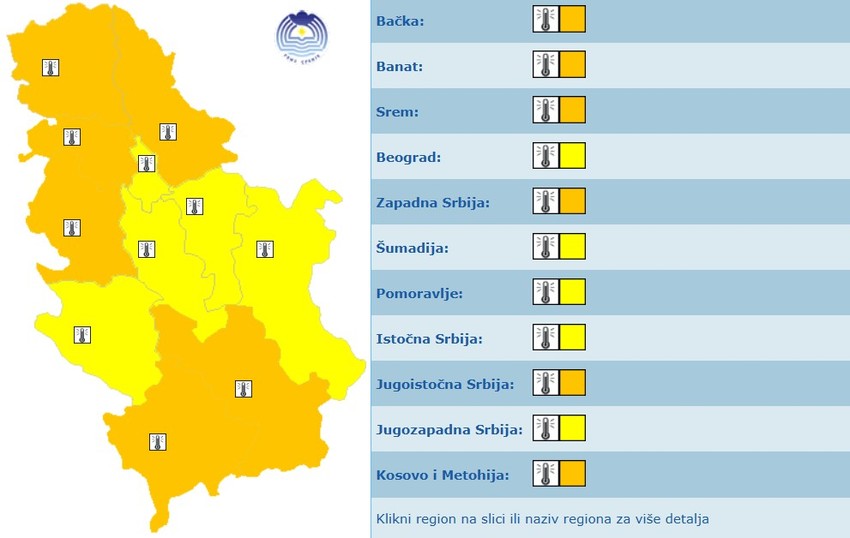 Mateoalarm za nedelju