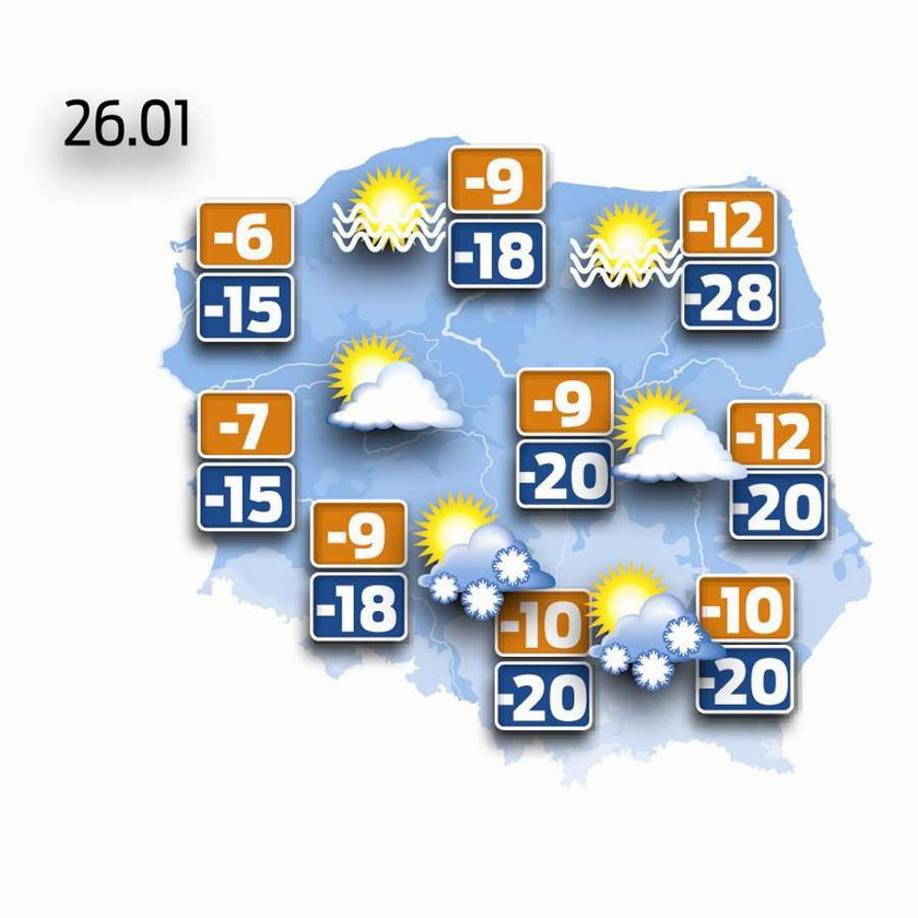 Polska, mrozy, pogoda, prognoza, mapka