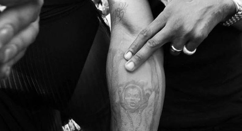 Wizkid shows off Fela Tattoo