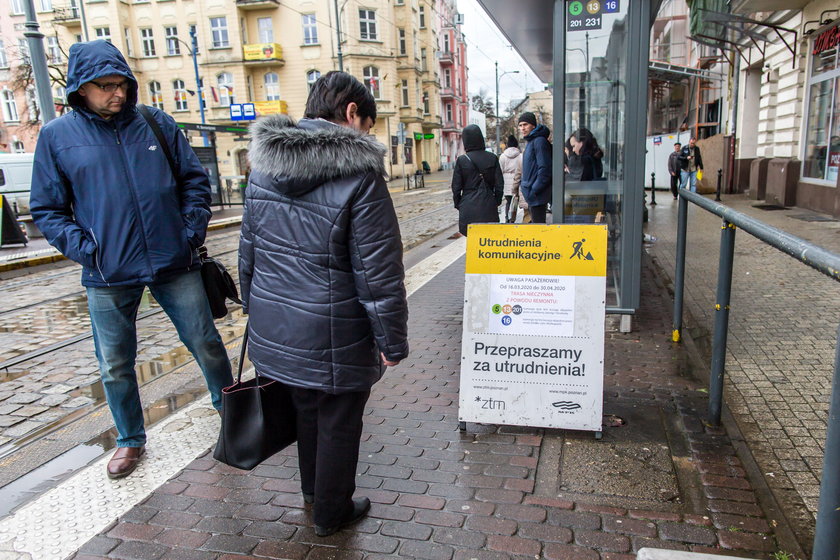 Remont trasy na Dowbora-Muśnickiego