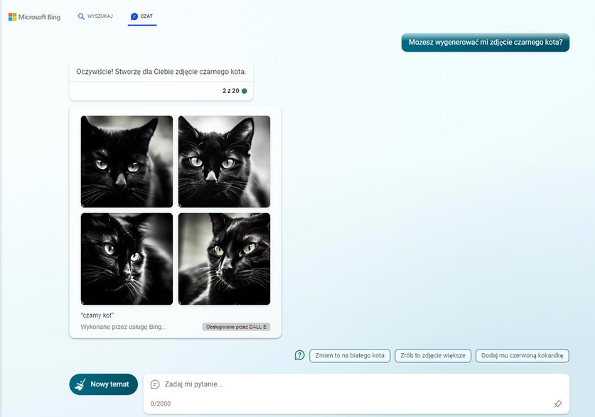 Bing generuje obrazy z wykorzystaniem Dall-E 2 od Open AI