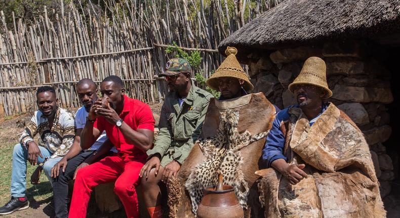 Drinking Local Wine at Basotho Cultural Village 