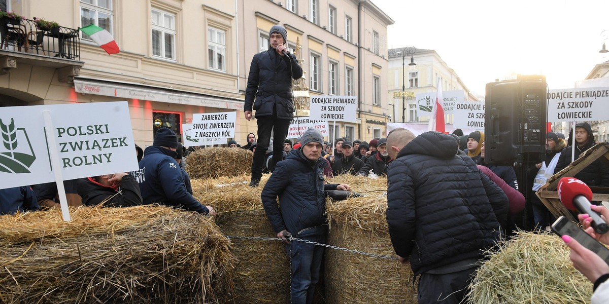 Rolnicy z AGROunii zablokowali Nowy Świat 