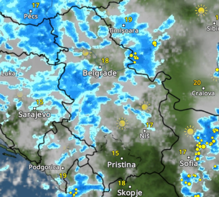 Kretanje nevremena u 7 sati