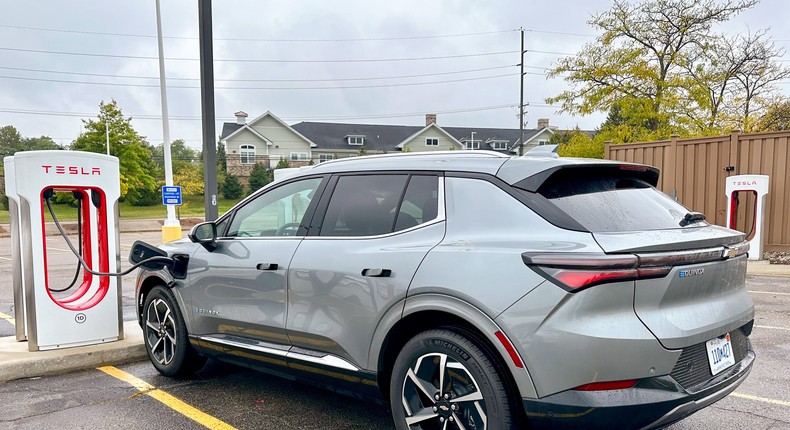 For most of the week, I was the only non-Tesla vehicle at the Supercharger locations I visitedNora Naughton/Business Insider