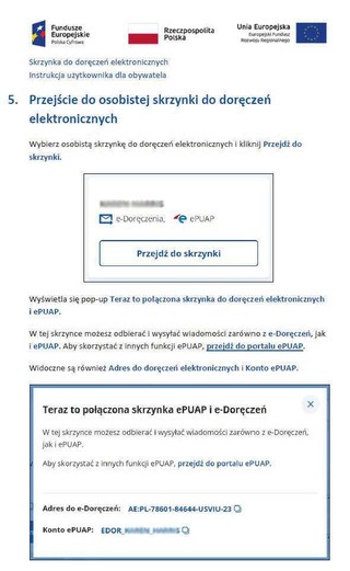 Przejście do osobistej skrzynki do doręczeń elektronicznych