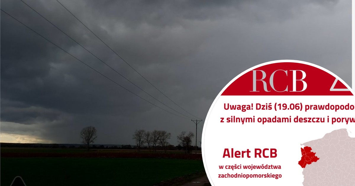 Burze nad zachodnią Polską: RCB wzywa do ostrożności