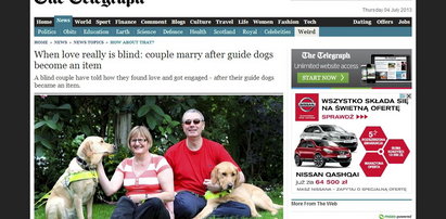 Niewidomi się zaręczyli, bo... pokochały się ich psy
