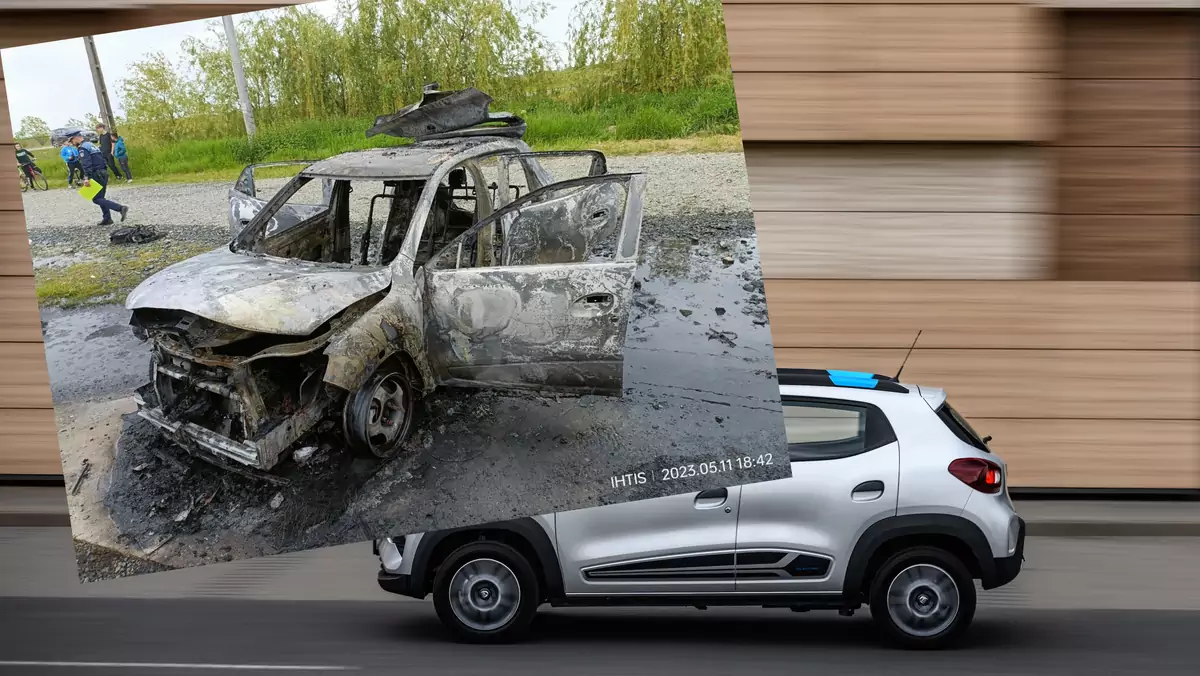 Dacia Spring spaliła się w Rumunii. Właściciel sugeruje, że to bateria