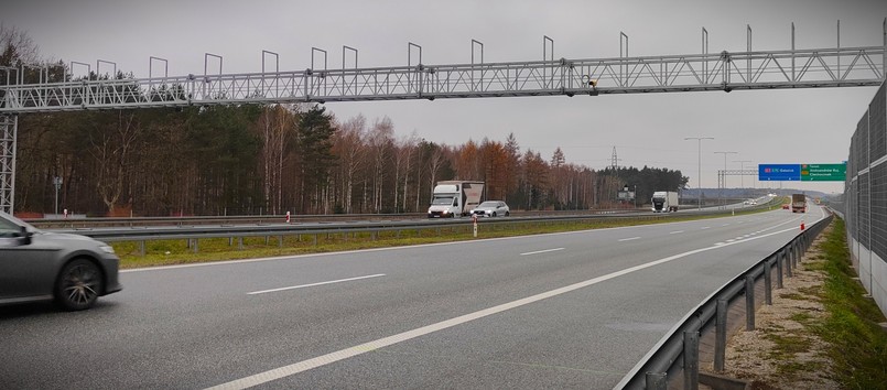 Odcinkowy pomiar prędkości na autostradzie A1 węzeł Nowy Ciechocinek - MOP Kałęczynek w woj. kujawsko-pomorskim